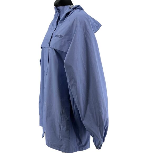 Columbia Sportswear Rain Jacket WMNS M Light Purple Waterproof Hooded Snap Zip - Picture 4 of 9